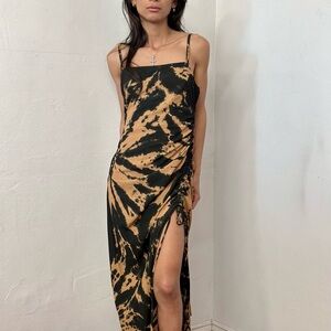 Ragtofab Women's tiger  Tie-Dye Spaghetti Strap Slip Dress